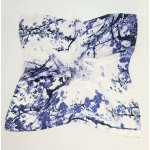 Dámský malý letuškový hedvábný šátek čtvercový bílý modrý stromy – Hledejceny.cz