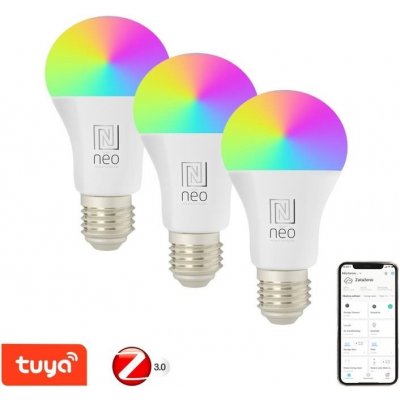 Immax LED žárovka NEO Smart sada 3x žárovka LED E27 11W RGB+CCT barevná a bílá, stmívatelná,Zigbee 3.0 07743C – Zbozi.Blesk.cz