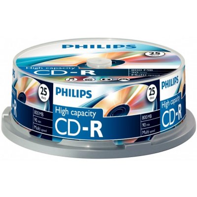 Philips CD-R 800MB, 40, cakebox, 25ks (CR8D8NB25/00) – Hledejceny.cz