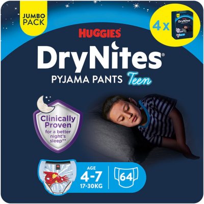DryNites pro chlapce JUMBO box 4-7let/17-30kg/4x16ks – Hledejceny.cz
