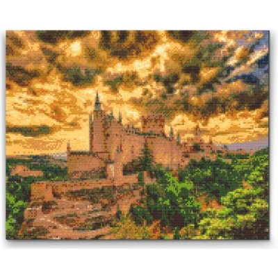 Vymalujsisam.cz Diamantové malování Hrad Alcázar Segovia 30 x 40 cm pouze srolované plátno diamanty kulaté