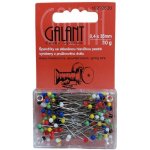 Špendlíky se skleněnou hlavičkou délka 48 mm Galant, barva nikl – Sleviste.cz