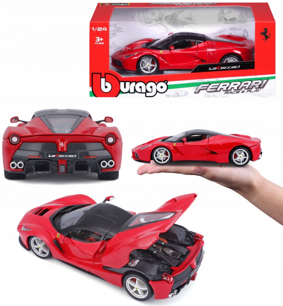 Bburago Ferrari Auto Race & Play 458 Italia červená 1:24