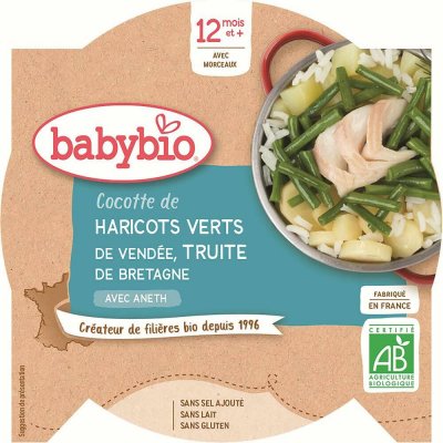 Babybio Zelené fazole se pstruhem 230 g – Sleviste.cz