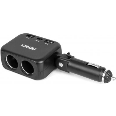 Prodlužovací zásuvka 2x USB-A 1x USB-C 12/24V 100W 180° AMiO-04357 – Sleviste.cz