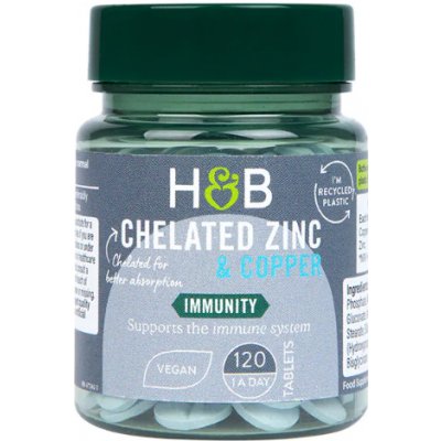 Holland & Barrett Chelátový zinek s mědí 120 tablet – Hledejceny.cz