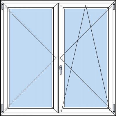 OknaDvereNaMiru.cz Dvoukřídlé plastové okno OS + O zlatý dub 150 x 130 cm – Hledejceny.cz