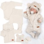 Baby Nellys Bavlněná souprava pro miminko do porodnice 5D, Made with love bílá – Zboží Dáma
