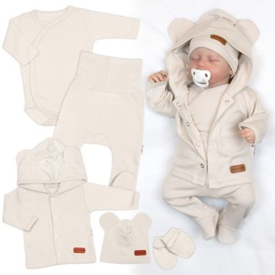 Baby Nellys Bavlněná souprava pro miminko do porodnice 5D, Made with love bílá – Zboží Dáma