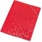 Leitz Wow tříchlopňové desky A4 červené, na gumičku – Zboží Živě