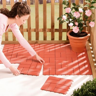 RUCO Terasová plastová dlaždice 30 x 0,5 cm terracotta 8 ks – Hledejceny.cz