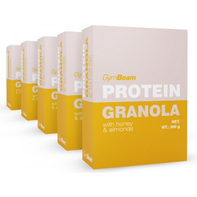 GymBeam Proteinová granola s medem a mandlemi 5 x 300 g – Zboží Dáma