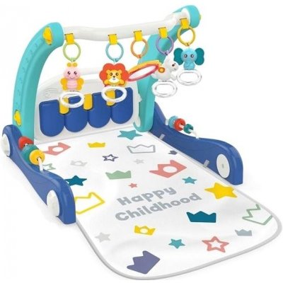 Huanger 2v1 chodítko/hrací deka s hrazdičkou a piankem Modrá – Zboží Mobilmania