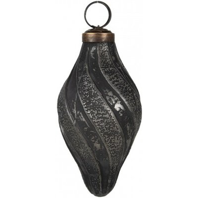 Clayre & Eef Granitová antik skleněná vánoční ozdoba baňka Noirre Ø 6*11 cm – Hledejceny.cz