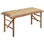 vidaXL Skládací zahradní lavice s poduškou 118 cm bambus 3063875 – Zboží Dáma