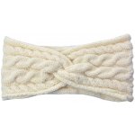 Zimní pletená čelenka béžová s copánkovým vzorem Trui I – 10x22 cm – Sleviste.cz