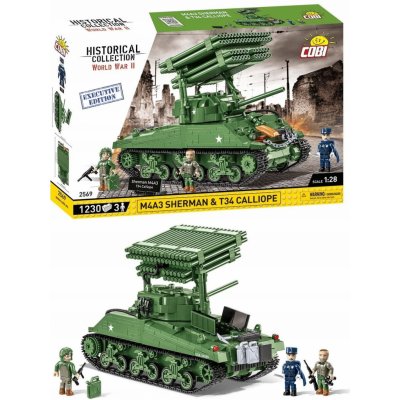 COBI 2569 WWII Americký raketomet Sherman M4A3 CALLIOPE T34 – Zbozi.Blesk.cz