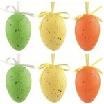 Velikonoční vejce plastová Kropěnatá barevná 6 cm na zavěšení, 6 ks v sáčku – Sleviste.cz