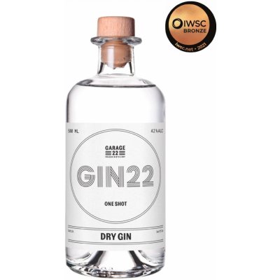 Garage 22 Gin22 One Shot dry 42% 0,5 l (holá láhev)