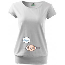 Bezvatriko těhotenské tričko Kuk z bříška Bílá