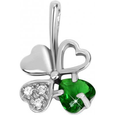 Soliter Stříbrný přívěsek čtyřlístek 446 001 00349 04 zelený – Hledejceny.cz