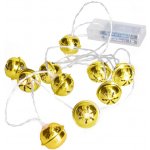 Solight LED vánoční řetěz s rolničkami 10 LED zlatý 1,5 m na baterie – Hledejceny.cz