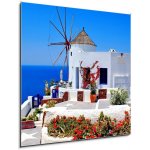 Obraz 1D - 50 x 50 cm - Windmill on Santorini island, Greece Větrný mlýn na ostrově Santorini, Řecko – Zboží Mobilmania
