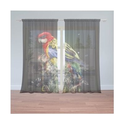 Sablio Záclony Barevný papoušek: 2ks 150x250cm – Hledejceny.cz