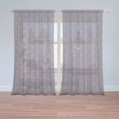 Záclony Bílé čtverce: 2 ks - 150x250 cm - Sablio – Hledejceny.cz
