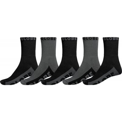 Globe ponožky Crew Sock 5 Pack BlackGrey – Hledejceny.cz