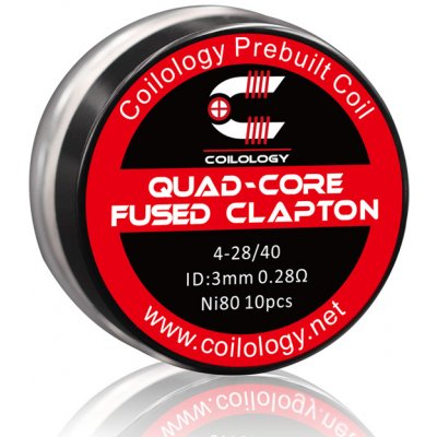Coilology Předmotané spirálky Quad-Core Fused Clapton Ni80 0,28ohm 10ks – Zboží Dáma