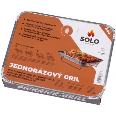 Nohel Garden Gril jednorázový SOLO+ dřevěné uhlí 400 g – Zboží Dáma