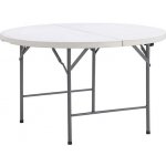 TENTino STL122PK Skládací stůl 122 cm PŮLENÝ, bílý – Sleviste.cz