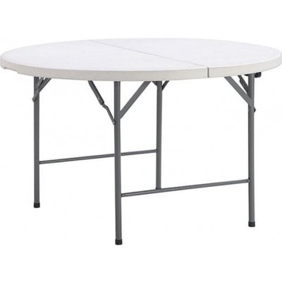 TENTino STL122PK Skládací stůl 122 cm PŮLENÝ, bílý – Sleviste.cz