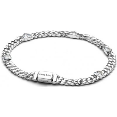 PANDORA Náramek Srdce na kubánském řetízku 16 cm 594226C01-16 – Hledejceny.cz