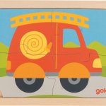 Goki puzzle Hasičské auto 4 dílky – Zbozi.Blesk.cz