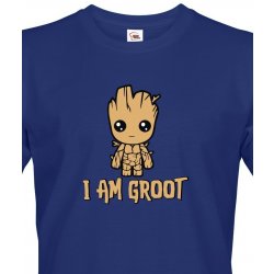 Bezvatriko.cz pánské tričko I am Groot modrá Canvas 0072