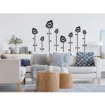 Nalepte.cz Moderní květiny samolepky na zeď 76 x 44 cm – Zboží Dáma