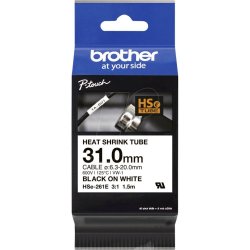 Brother HSe-261E, bužírka bílá / černá 31 mm