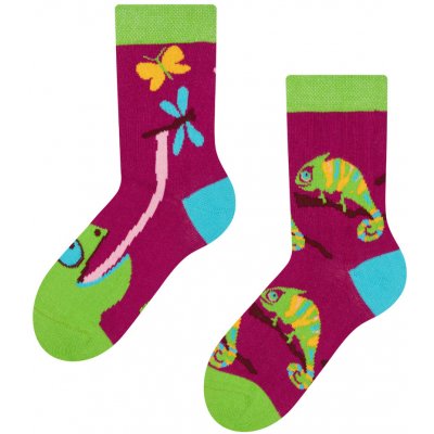 Good Mood dětské veselé ponožky Chameleón