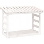 Shumee Dřevník masivní borovice 108 x 64,5 x 78 cm bílý – HobbyKompas.cz