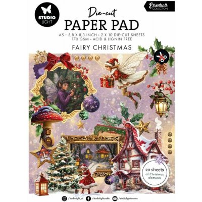 Blok s papírovými výseky Studio Light "Fairy Christmas", A5, 20 l. - Vánoce s vílami – Zboží Dáma