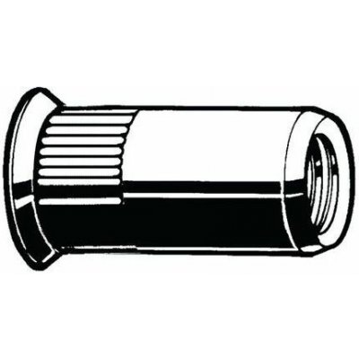 Nýtovací matice se zápustnou hlavou poz. ocel otevřený typ Ocel Pozinkované 10 OCSH 45 – Zboží Mobilmania