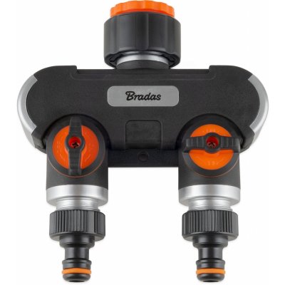 BRADAS BLACK LINE 2cestný rozdělovač s ventily 1" vnitřní závit až 3/4" vnitřní závit HEAVY DUTY – Sleviste.cz