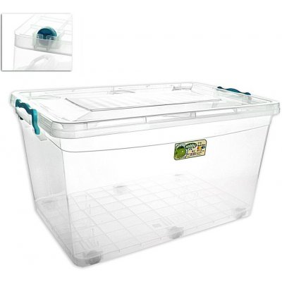 HOBBYLIFE Box s víkem Multi nízký 50 l, transparentní kolečka – Zbozi.Blesk.cz