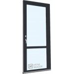 Knipping balkonové dveře 80 x 230 cm OS s příčkou a oboustranou klikou FAB pravé antracit/antracit – Zboží Mobilmania