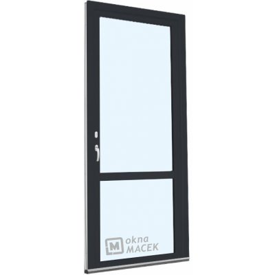 Knipping balkonové dveře 80 x 230 cm OS s příčkou a oboustranou klikou FAB pravé antracit/antracit – Zboží Mobilmania