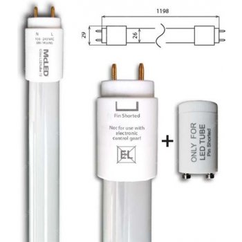 McLED LED trubice 18W/T8 120cm neutrální bílá 4000 K 1850 lm