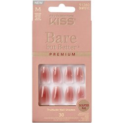 KISS Nalepovací nehty Bare-But-Better Premium Nails Shine 30 ks