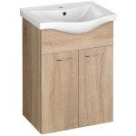 Aqualine KERAMIA FRESH umyvadlová skříňka 51,1x74x34cm,dub platin Bílá – Zboží Dáma